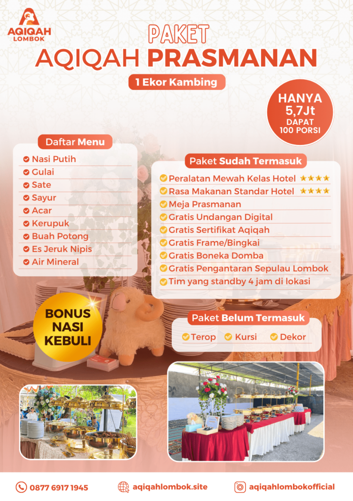 Paket aqiqah lombok prasmanan 1 ekor kambing
